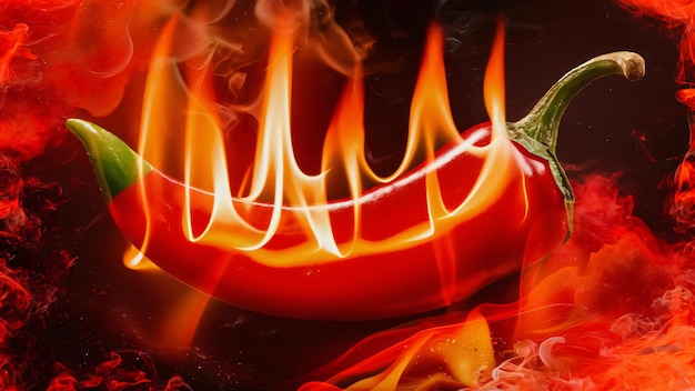 a picture of a hot pepper and a fire ai generated