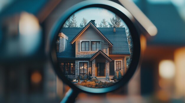 Photo a picture of a house with a picture of a house in the background