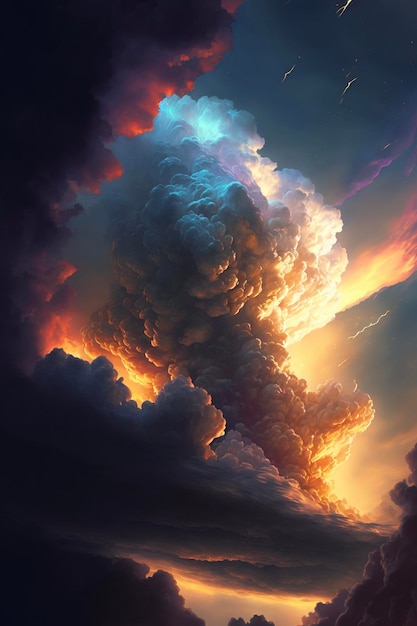 Picture of a huge cloud in the sky generative ai