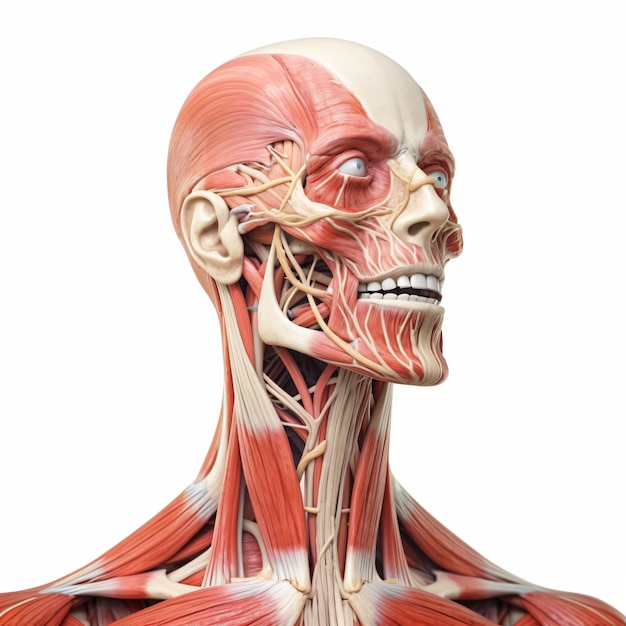 A picture of a human head with the muscles labeled with the muscles labeled.