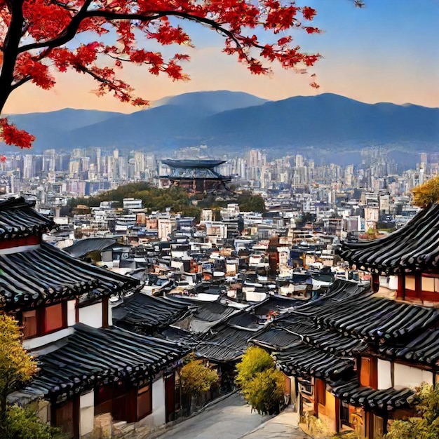 a picture of a japanese city with japanese architecture and japanese architecture