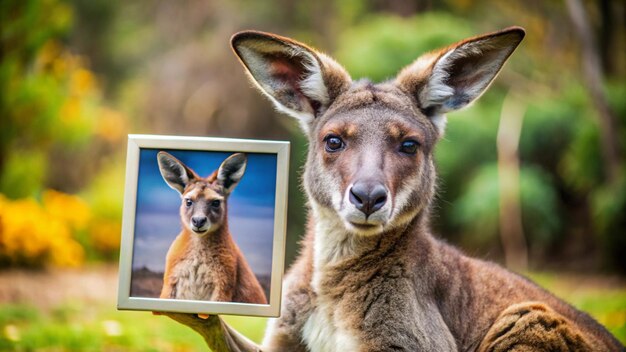 Photo a picture of a kangaroo and a picture of a kangaroo