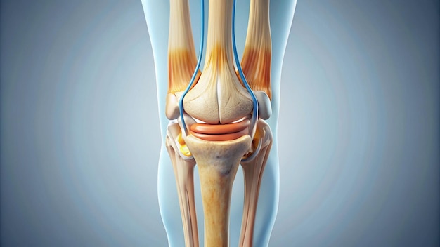 Photo a picture of a knee and knee that has a blue background