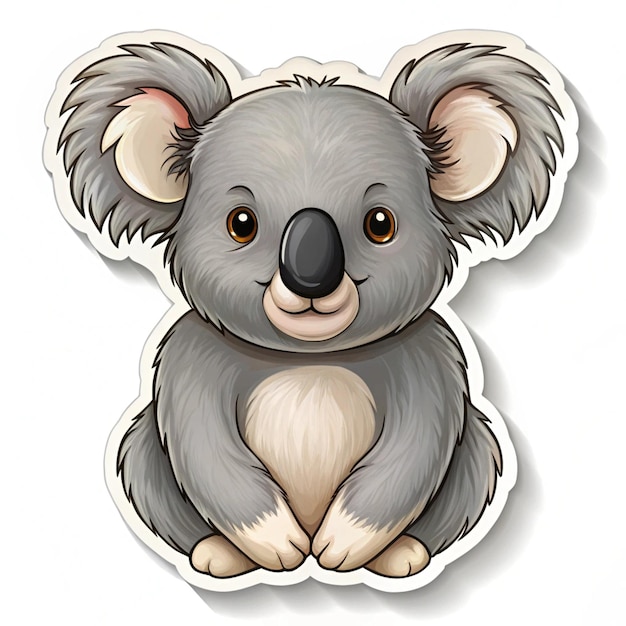 a picture of a koala with a black nose and a black nose