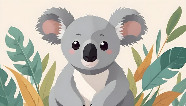 a picture of a koala with the word koala on it