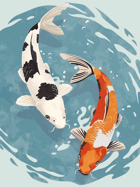 Photo a picture of koi fish and the words koi