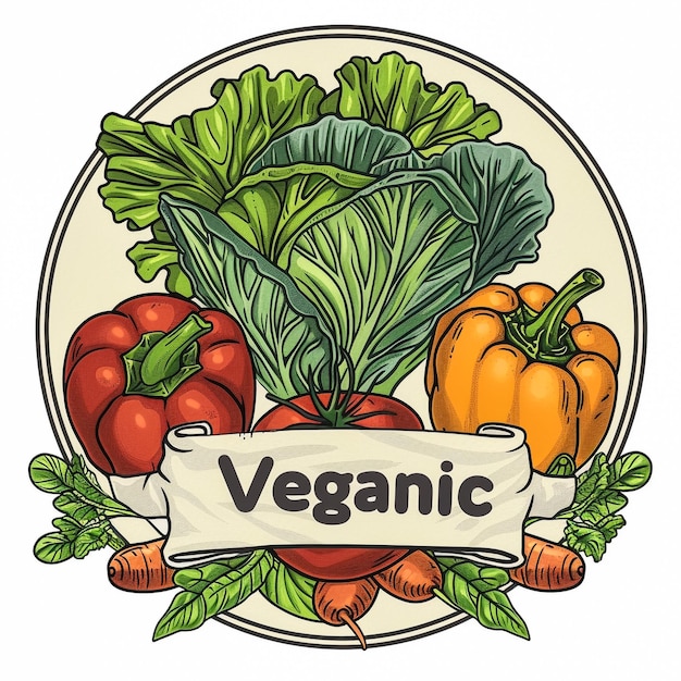 a picture of a label that says vegan