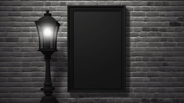 A picture of a lamp and a lamp on a brick wall.