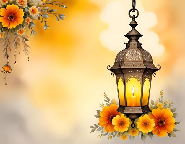 a picture of a lamp with flowers and a lamp that says lantern