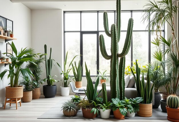 Picture Large cactus and other plants in a modern interior