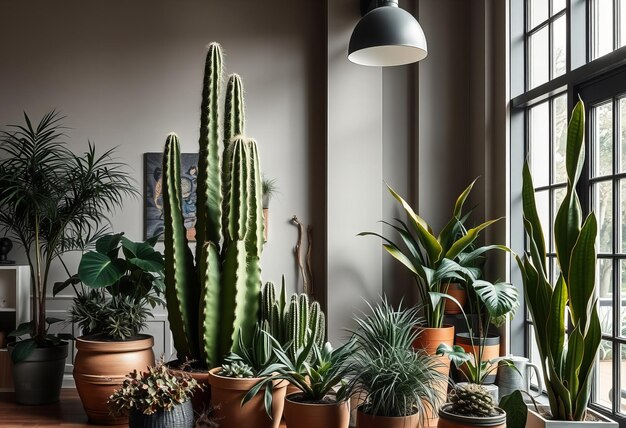 Picture Large cactus and other plants in a modern interior