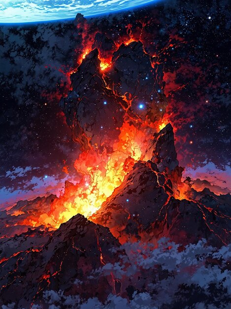 Photo a picture of a lava flow with the words quot star trek quot on the bottom