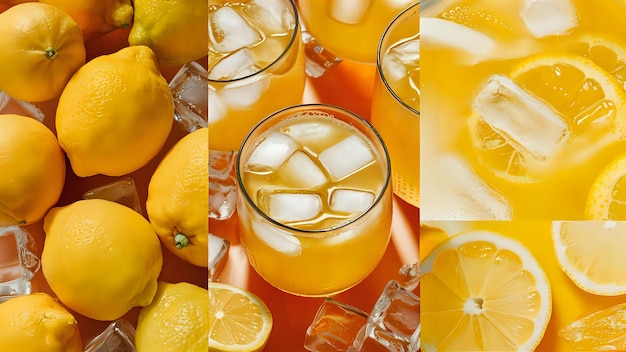 a picture of lemons and lemons with ice and ice