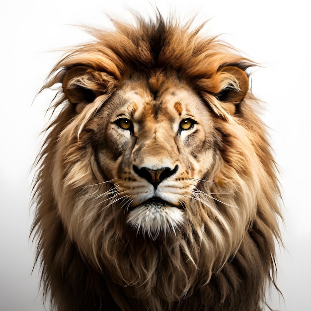 Picture of lion on white background