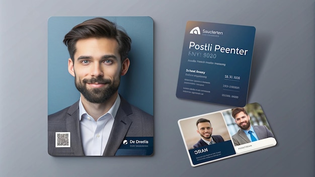 a picture of a man with a post card that says post post