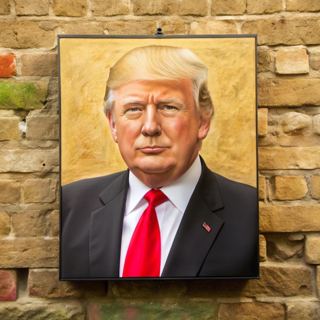 a picture of a man with a red tie and a black suit on it