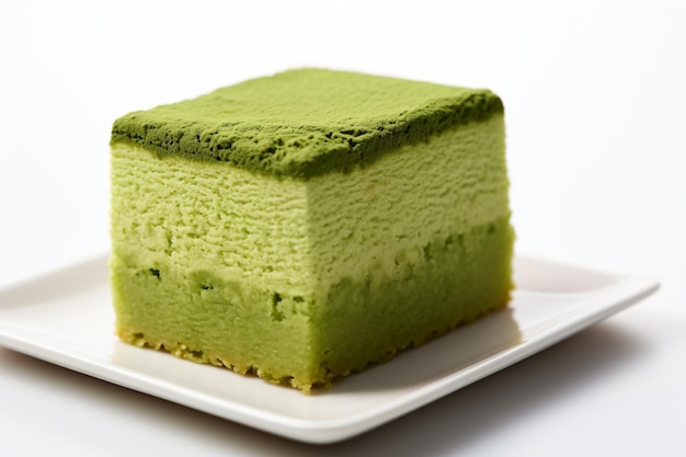 a picture of matcha green tea cake