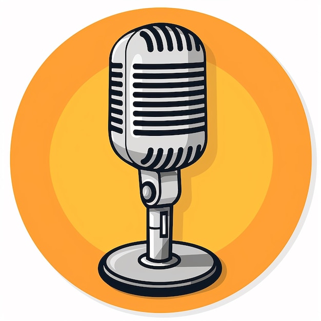 a picture of a microphone with an orange background