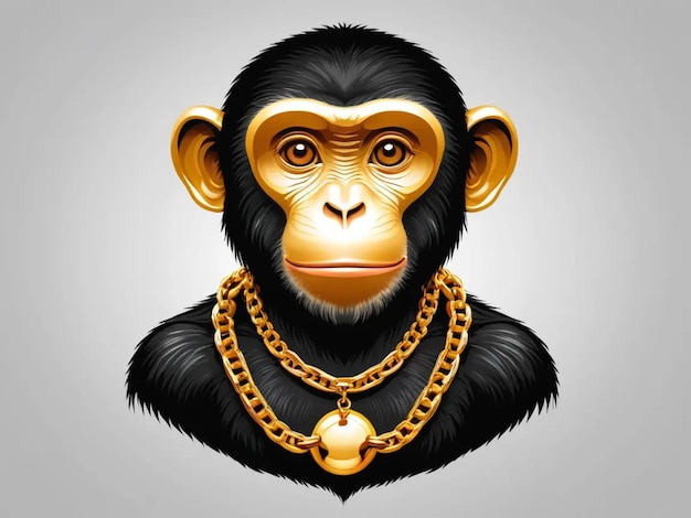 Photo a picture of a monkey with a gold chain around its neck