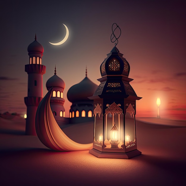 A picture of a mosque with a lantern and the year 2011.