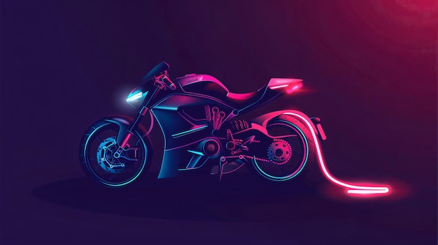 a picture of a motorcycle with a purple light on it