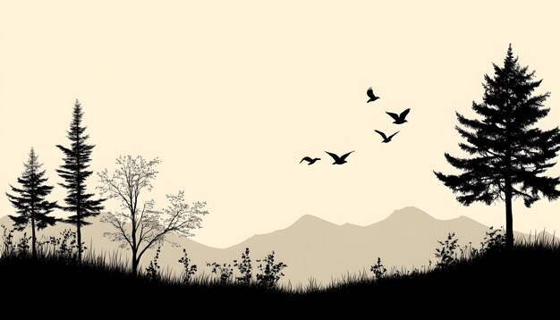 a picture of a mountain with birds flying in the sky