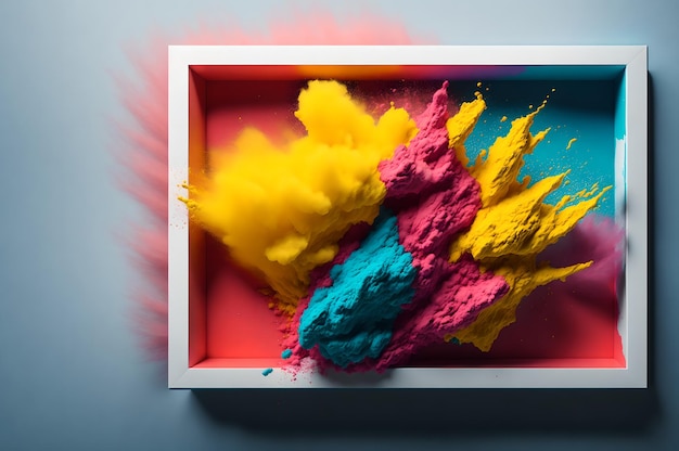 a picture of multicolored paint in a box