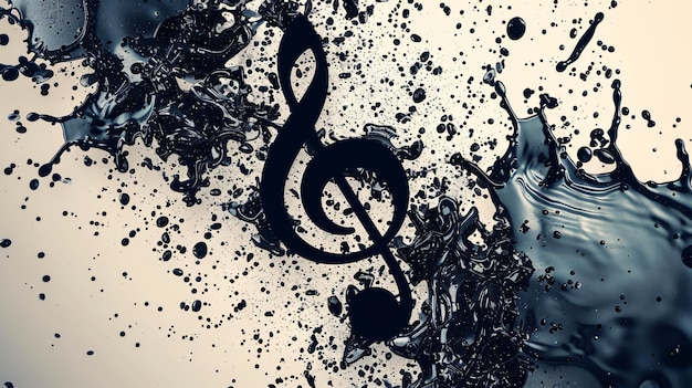 Photo a picture of a musical note with a black and white background