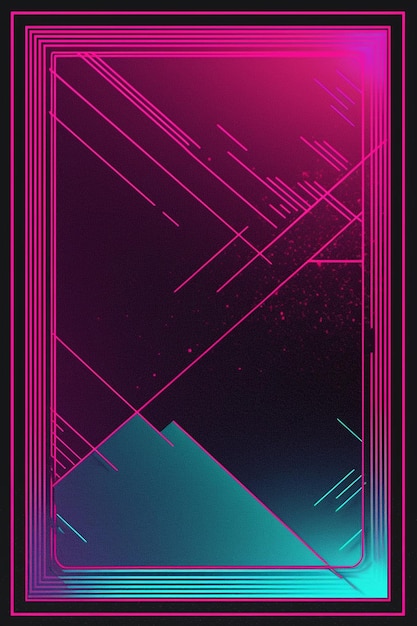 A picture of a neon frame with a purple and blue background generative ai