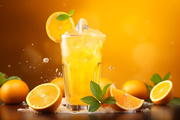 A picture of orange juice with the word