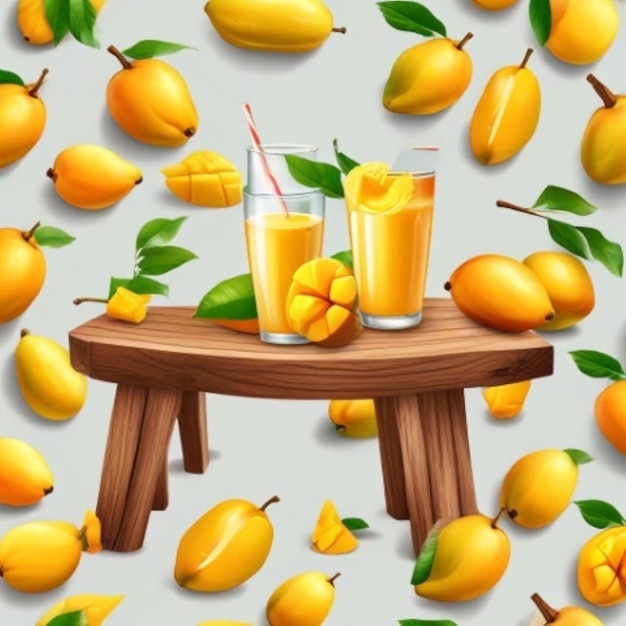 Photo a picture of orange juices and glasses with the words orange juice on it