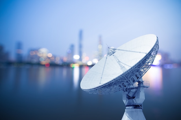 Picture of parabolic satellite dish space technology receivers