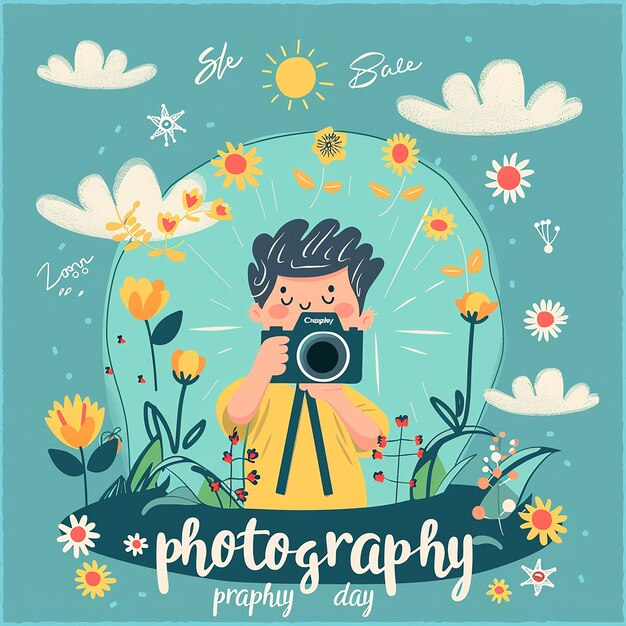 Photo a picture of a photographer and the words photography photography photography