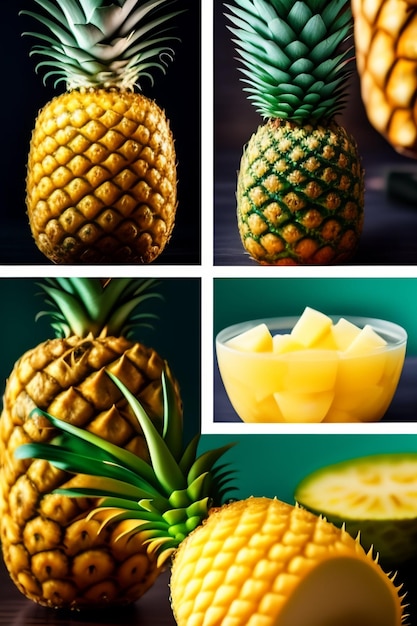 A picture of pineapples with the word mango on it