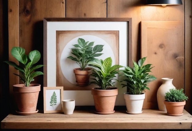 Photo a picture of a plant on a table with a picture of a plant on it