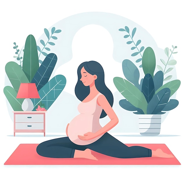 a picture of a pregnant woman doing yoga