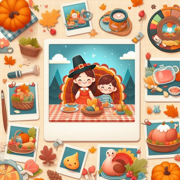 a picture of a pumpkin and a girl on a tablet with the words quot halloween quot on it