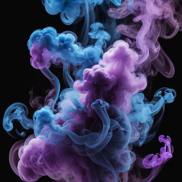 a picture of purple and blue smoke with the word  purple  on it