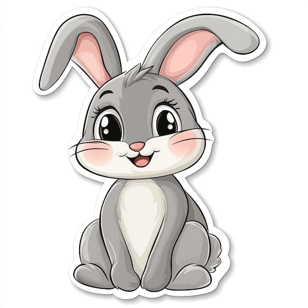 a picture of a rabbit with a white face and a white background