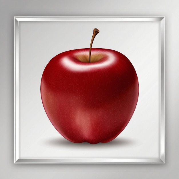 Photo a picture of a red apple with a white frame