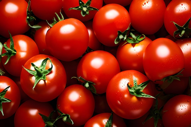 Picture of red tomatoes filling the frame