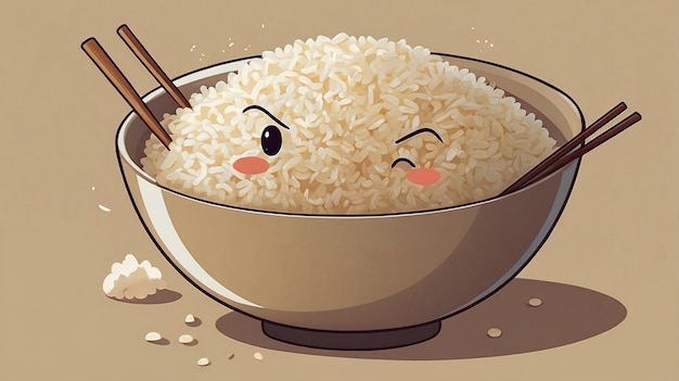 Photo a picture of a rice with two faces and a face on the side