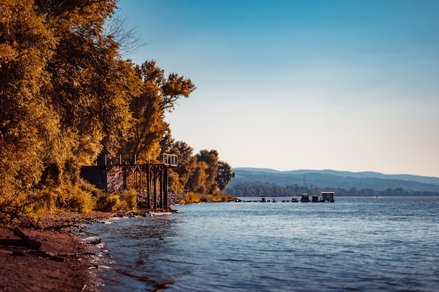 Picture of river landscape at autumn