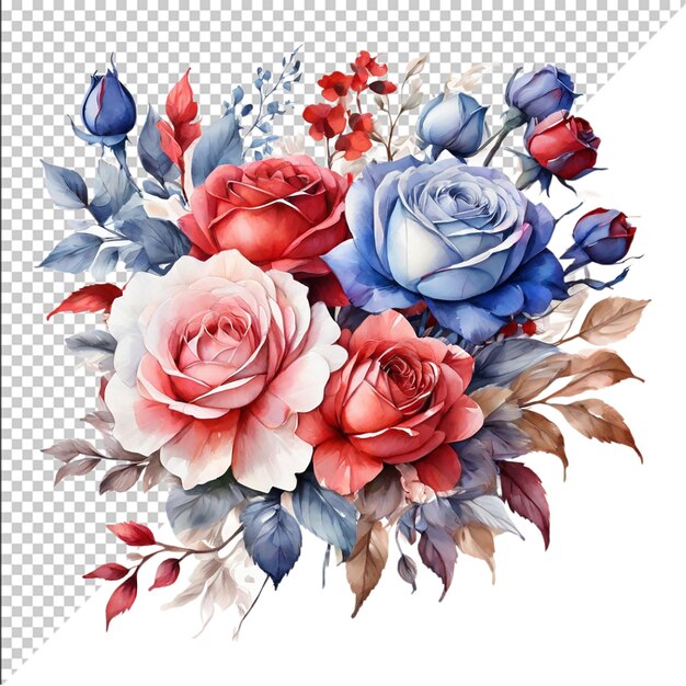 a picture of roses and other flowers on a white background