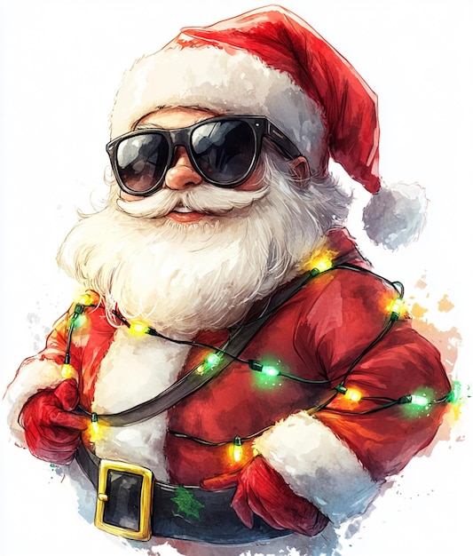 Photo a picture of a santa claus wearing sunglasses and a suit