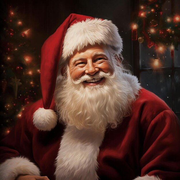 a picture of a santa claus with a red hat.