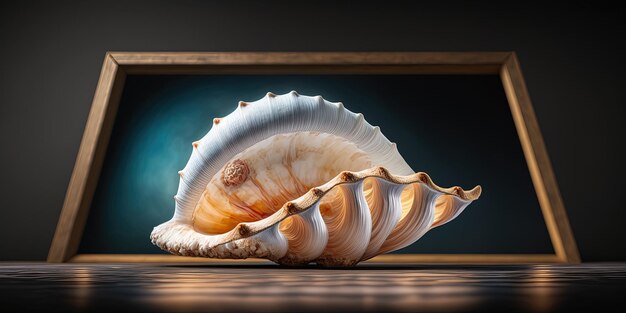 A picture of a sea shell in a frame generative AI