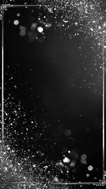 Photo picture showcasing a black and white background with silver glitter