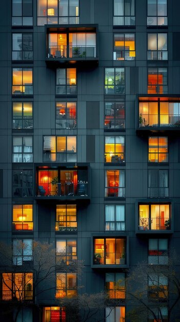 Photo picture showcasing a building with many windows