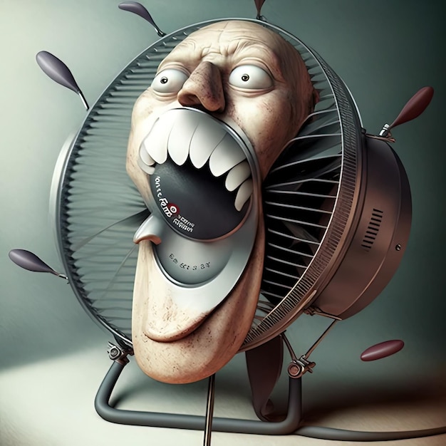 Photo picture showcasing a cartoon character holding a fan